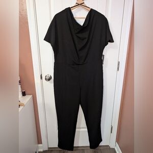 NWT Alexia Admor Sadie Boatneck Jumpsuit Women's XLarge Black